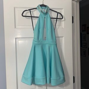 Mini backless halter dress